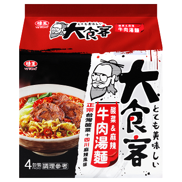 大食客-酸菜麻辣牛肉湯麵(袋)產品圖